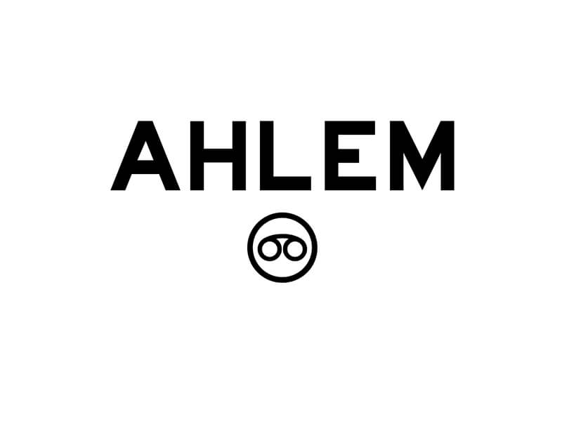 ahlem spelled out in black lettering