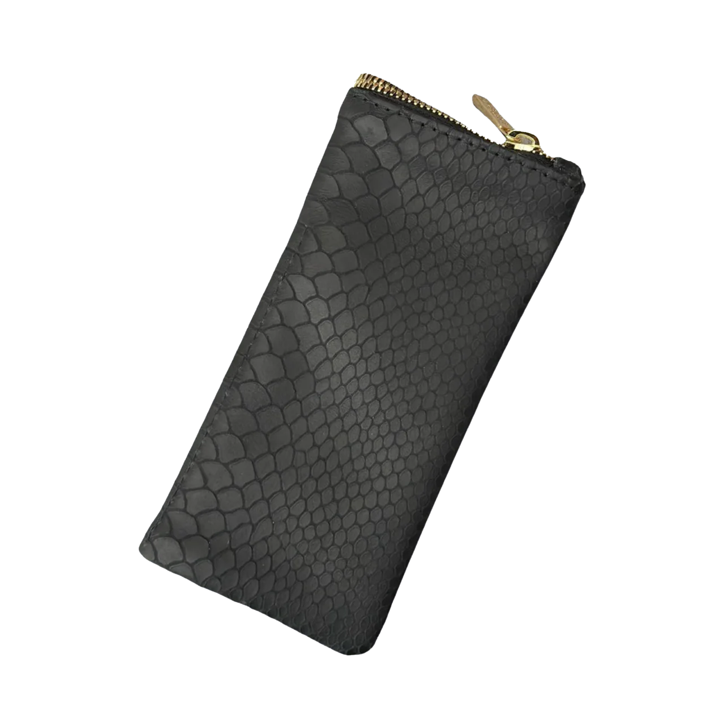 Limited Edition: Leather Python Eyewear Case Matte Black/Gold
