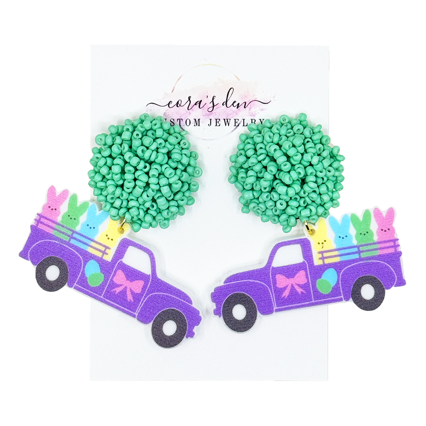 Easter Truck Earrings