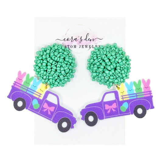 Easter Truck Earrings