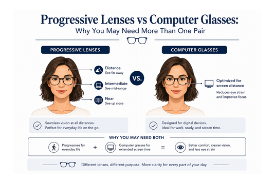 Progressive Lenses vs Computer Glasses: Why You May Need More Than One Pair