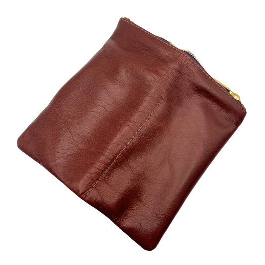 Leather Mahogony Gold Eyewear Case