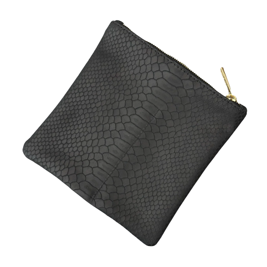 Limited Edition: Leather Python Eyewear Case Matte Black/Gold