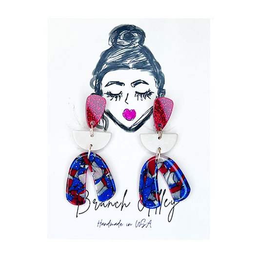 Red, White, & Blue Dangle Earrings