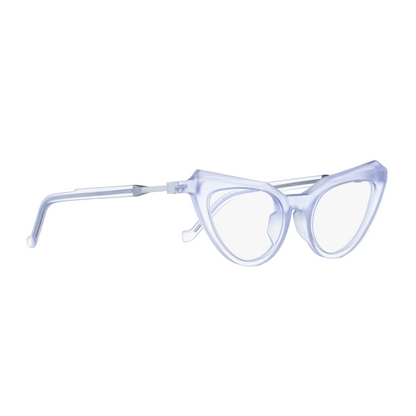 Clear eyeglasses on a white background