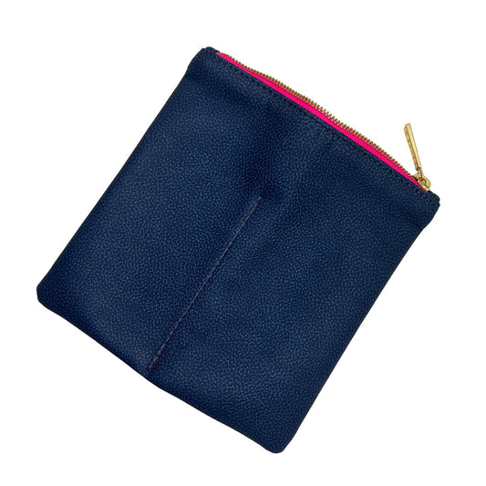 Vegan Navy Leather Eyewear Case